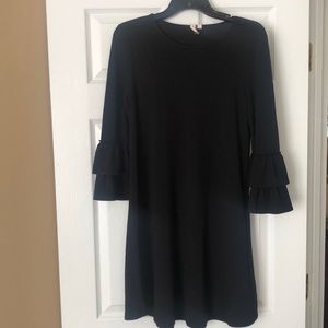 Black bell sleeve dress